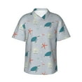 thumbnail image 2 of Picia Turtles And Shells Gentle Cotton Regular Fit Short Sleeve Casual Hawaiian Shirt for Men-Small, 2 of 9