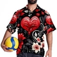 thumbnail image 4 of Valentine's Day Love Men's Short Sleeve Poplin Shirt, Casual Printed Button Down, Summer Beach Hawaiian Shirts, Unisex, 4 of 6