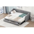 thumbnail image 5 of Twin XL to King Size Upholstered Daybed with Two Drawers, Gray, 5 of 5