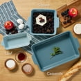 thumbnail image 5 of Best Choice Products Ceramic Bakeware Set of 3 Casserole, Loaf, and Square Dishes w/ Handles - Cornflower Blue, 5 of 10