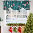 thumbnail image 3 of Merry Christmas Tie Up Valances Curtain, Decorative Balls Candy Stars Green Texture Adjustable Rod Pocket Short Window Treatment Tie Up Curtains Valances for Kitchen Living Room Bathroom 42x12 Inches, 3 of 9