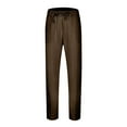 thumbnail image 6 of Fgnfyis Men's Linen Shirt Sets Outfits 2 Pieces Henley Shirts Long Sleeve Loose Yoga Pants Beach Clothing Mens Suits Brown XXXL, 6 of 9