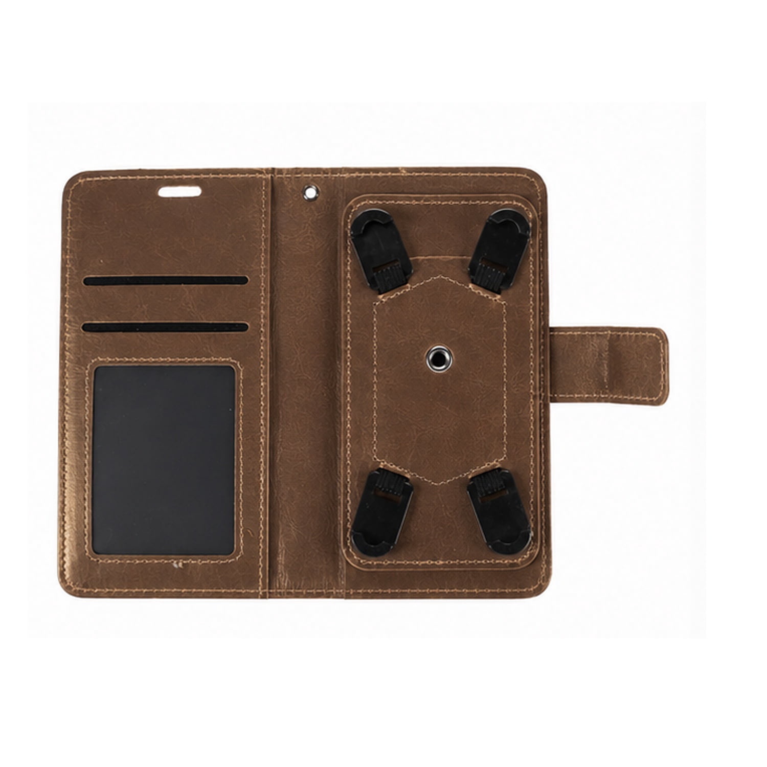 YUW-Large (5.2"-5.5") Universal Protective Wallet Case with Rotating Viewing Support - Gold