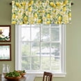 thumbnail image 3 of 2 Pack Valances for Window, Yellow Lemons Short Curtains for Kitchen Bedroom Living Room, Summer Botanical Checkered Pastoral Rod Pocket Small Window Treatment Valance Drapes 60 x 18 Inch, 3 of 8