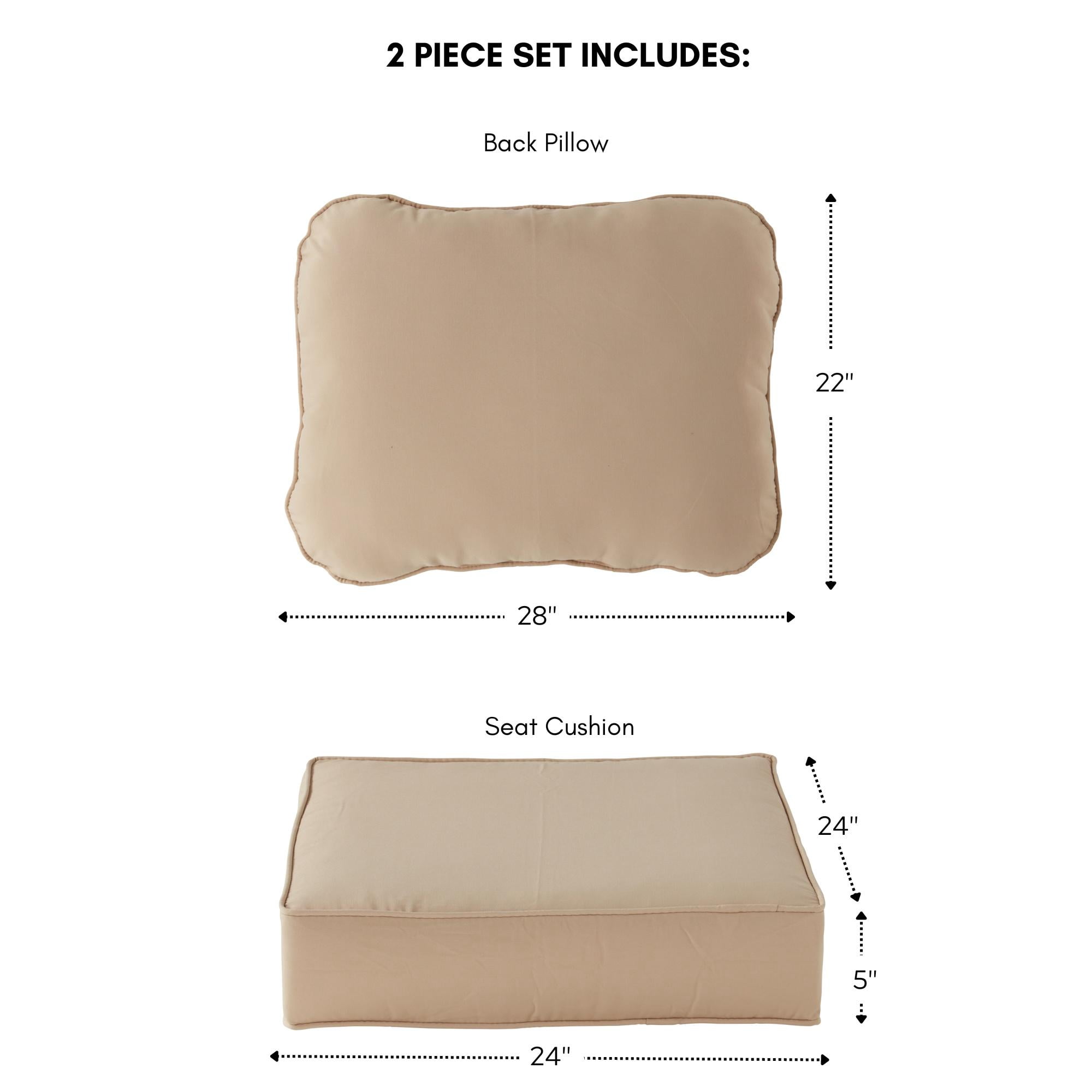 Greendale Home Fashions Outdoor 2-Piece Reversible Deep Seat Cushion Set, Stone