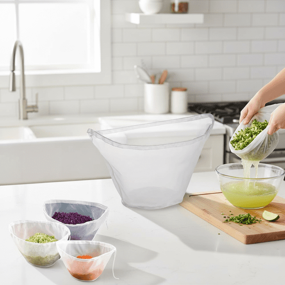 Reusable Cheesecloth Straining Bag, Nut Milk & Soy Milk Filter, Fine Mesh Vegetable Squeezer for Cooking & Baking, Washable White Large