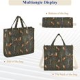thumbnail image 6 of FORMRS Womens Corduroy Tote Bag Crossbody Shoulder Purse Handbag with Detachable Strap, Green Forest Fox Pattern, 6 of 7