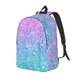 thumbnail image 1 of Disketp Multicolor Glitter print Canvas Backpack Lightweight Travel Daypack Student Rucksack Laptop Backpack-, 1 of 5