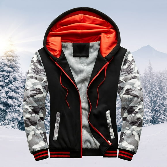 RKSTN Jackets for Men Hoodie Winter Warm Villus Zipper Sweater Jacket Outwear Coat Fall and Winter Long Sleeve Jacket Coats