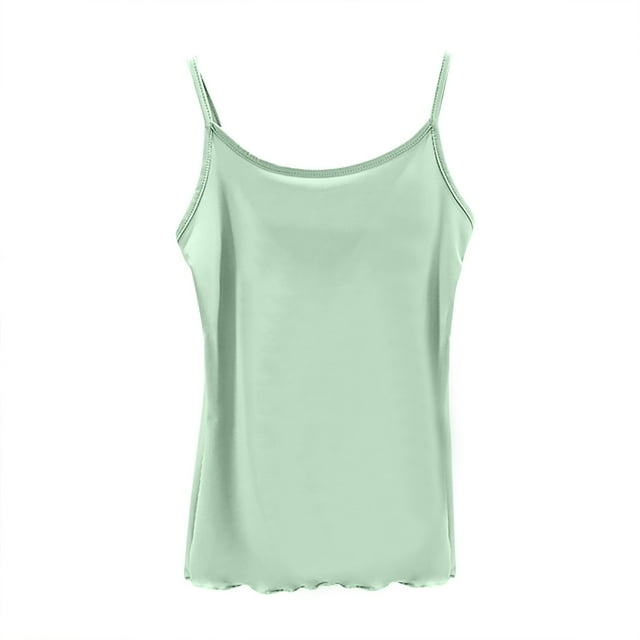Staron Débardeurs pour Femmes à Bretelles Spaghetti Sans Manches Col Rond Blouses Décontractées Couleur Unie Printemps Basique Cami Tanks Blouses