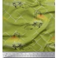 thumbnail image 1 of Soimoi Cotton Voile Fabric Street Lamp,Bicycle & Iron Net Vintage Printed Fabric 1 Yard 42 Inch Wide, 1 of 1