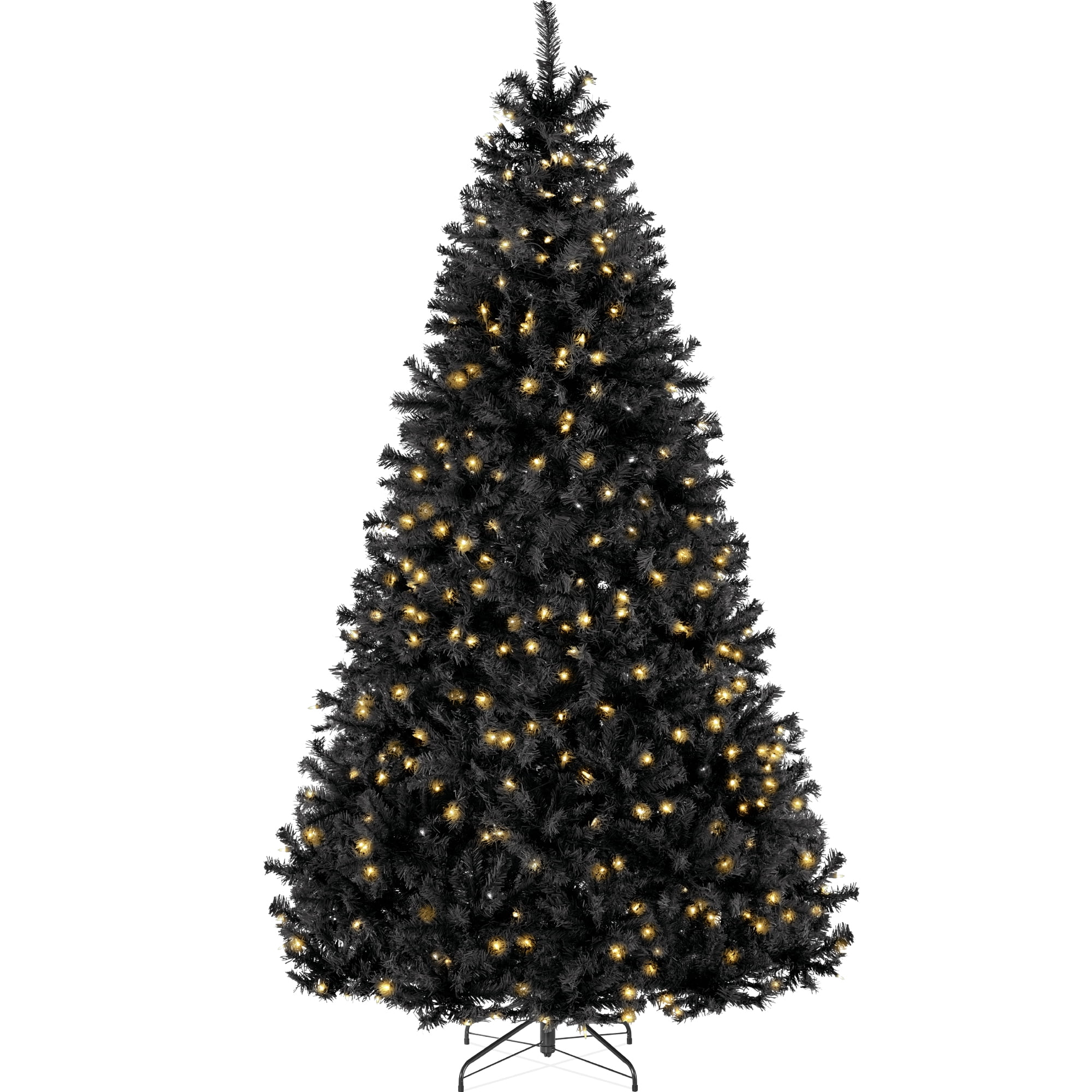 Best Choice Products 6ft Black Artificial Christmas Tree with Viral Twinkling Lights, Pre-Lit Pine, 250 Lights