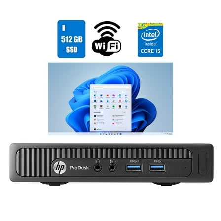 Restored HP ProDesk 600 G1 Micro Computer Core i5 16GB Ram 512GB SSD Wi-Fi Windows 11 Pro (25H2) (Refurbished)
