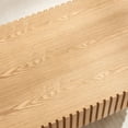 thumbnail image 6 of Modern Handcraft Drum Coffee Table Length 43.7 inch Ellipse Coffee Table for Living Room,Oval Small Coffee Table with Sturdy Pedestal,Natural Ash MDF, 6 of 10