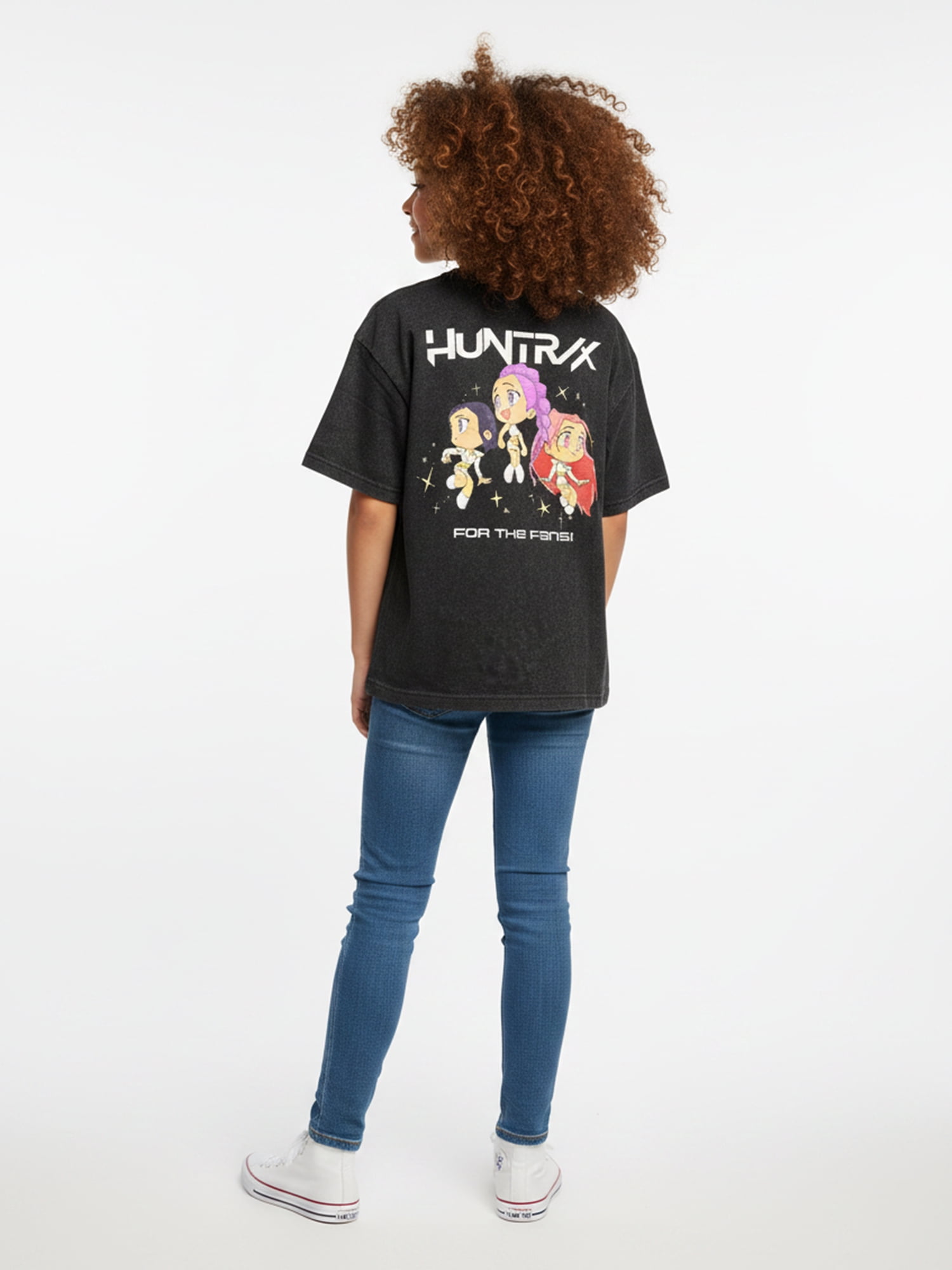 KPop Demon Hunters Girls Mineral Wash Graphic T-Shirt, Sizes 4-16