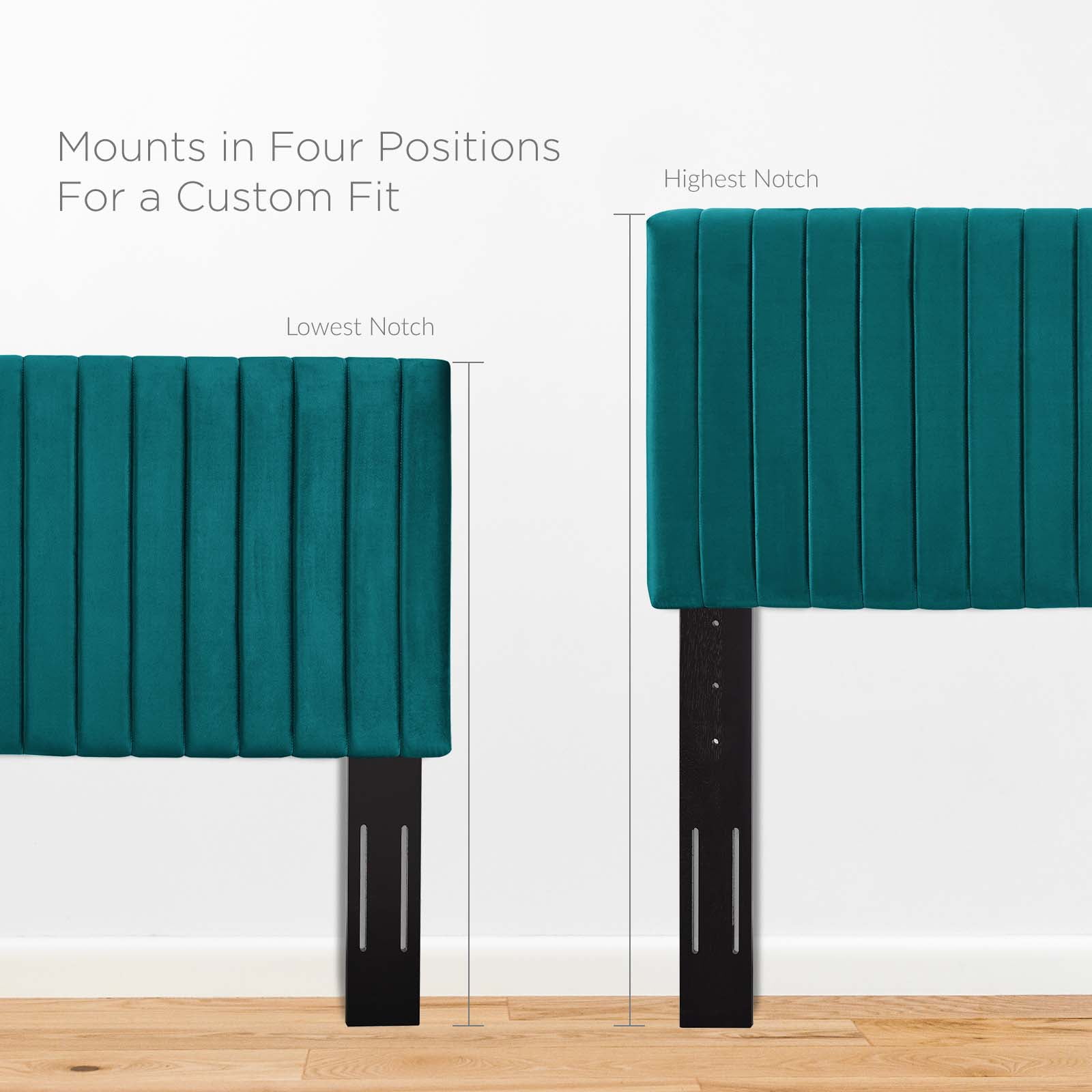 Modway Keira Velvet Full Queen Headboard in Teal