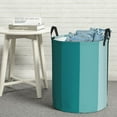 thumbnail image 6 of Fotbe Teal Color Pattern Laundry Basket with Handles, Waterproof Large Laundry Hamper, Wash Bag for Corner Dorm, Rolling Laundry Basket with Handles-, 6 of 6
