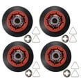 thumbnail image 1 of 4 Pcs Séchoir à Tambour à Rouleaux Compatible avec Whirlpool, - 8536974 Remplace, 8536973, W10314171, WPW10314173, Ps11752609, 4 x Roues 8 x Rondelles, Rouge&Noir, 1 of 6