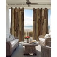 thumbnail image 6 of Brown Wooden Grain Blackout Curtains for Bedroom Living Room Darkening Curtains 90 Inch Farmhouse Vintage Stitching Art Black Out Window Curtain Privacy Window Treatment Grommet Drapes 52"x90"x2, 6 of 9