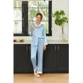 thumbnail image 2 of Ekouaer Silk Pajamas for Women Long Sleeve Satin Pajama Set Striped Leopard Print Pj Sets Button Down Loungewear Sleepwear, 2 of 5