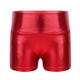 thumbnail image 2 of dPois Kids Girls Sparkly Tumbling Dance Outfit Long Sleeve Gymnastics Leotard with Metallic Shorts Red 14, 2 of 9