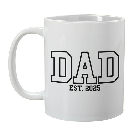 GiftsForYouNow Dad Est. 2025 Mug – First Father’s Day or New Dad Coffee Cup