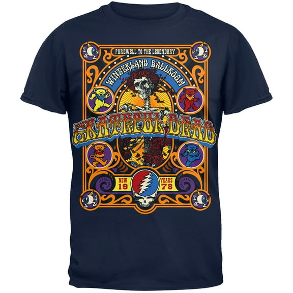 Grateful Dead Men's Closing Of Winterland T-shirt Large Blue