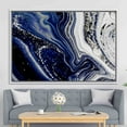 thumbnail image 5 of Alcohol Ink Art, Contemporary Printed Canvas, Silver Canvas Art, Shimmery Artwork, Abstract Canvas, Navy Blue Marble Art Canvas, Canvas Wall Decor - Natural Framed, 5 of 9