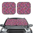 thumbnail image 2 of Xecao Summer Flamingo for Foldable Car Sun Shades (2-Pack) offer sun protection with an easy-fold design for convenient windshield shading., 2 of 7