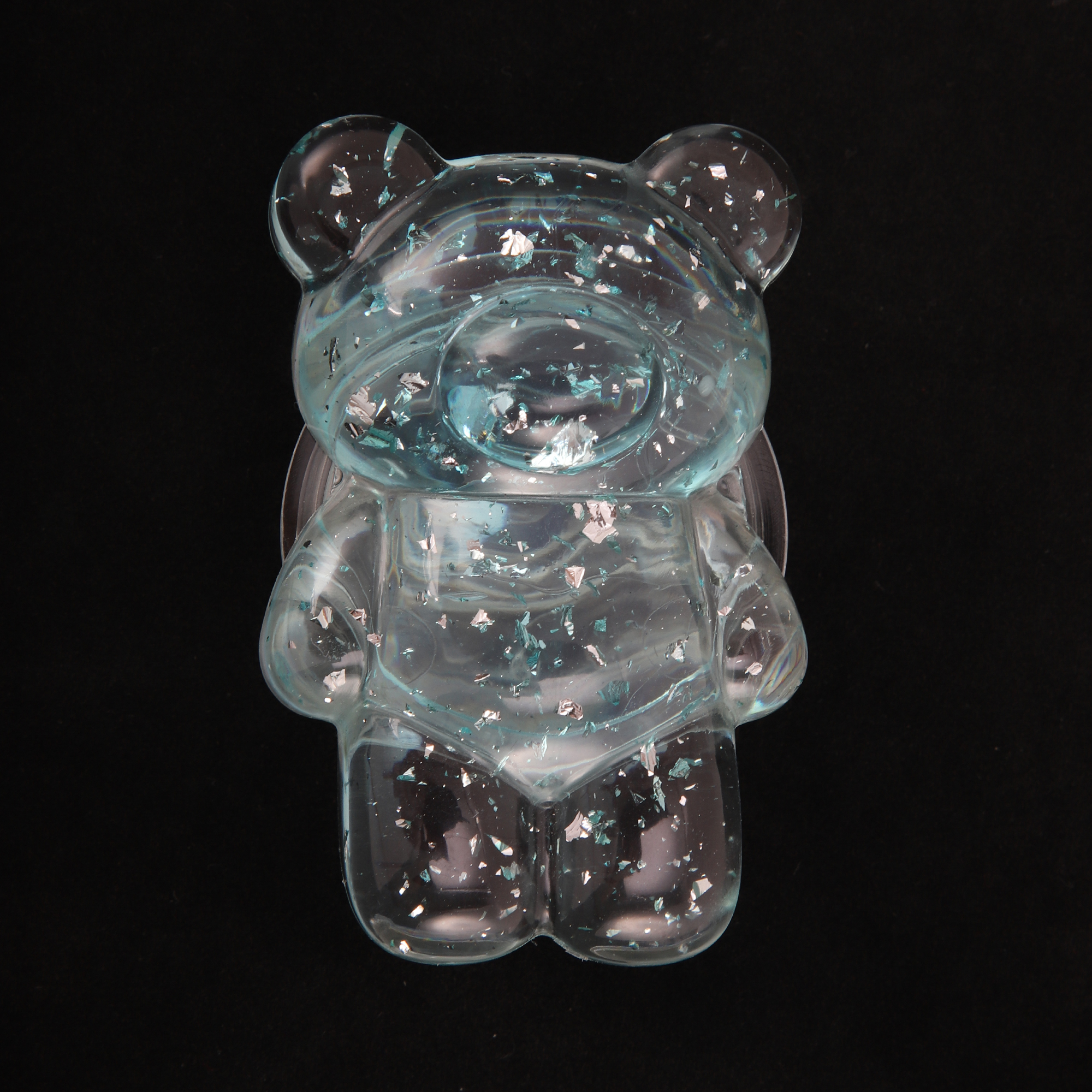 Unique Bargains Bear Silver Foil Phone Grip 1 Pc Light Blue