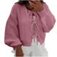thumbnail image 1 of Suéter de cuello redondo para mujer, cárdigan liso de cuello redondo, otoño e invierno, suéter de moda de manga larga, abrigo para mujer, tops de poliéster, 1 of 9
