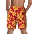 thumbnail image 4 of Goofa Red Vintage Flowers Printed Men's Swim Trunks Board Shorts Quick Dry Mens Swimming Trunks with Compression Liner,Breathable Fit Hawaii Beach Shorts-X-Large, 4 of 9