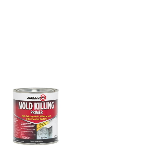 White, Zinsser Mold Killing Flat Primer Quart, 4 Pack