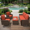 thumbnail image 2 of Outdoor Chair Cushions, 24" x 23" High-Density Foam Deep Seat Patio Cushions with Olefin Fabric & Removable Zipper Cover, Outdoor Furniture Replacement Cushions Set of 2 for Chair Sofa Couch - Red, 2 of 18
