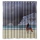 thumbnail image 1 of Cortina de ducha ABPHQTO Impermeable 160x180 cm con ondas de Seda, 1 of 2