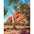 thumbnail image 2 of Gercken, Graham 20x24 Gold Ornate Wood Framed with Double Matting Museum Art Print Titled - Outback Gum Tree, 2 of 4