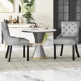 thumbnail image 4 of Gymax Upholstered Dining Chairs, Farmhouse Style, Kids, Rubber Wood, Gray (Set of 2), 4 of 9
