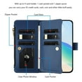 thumbnail image 3 of For Samsung Galaxy A16 5G / 4G Wallet Phone Case-PU Leather Magnetic Flip Cover with 9 Credit Card Slots,Zipper Pocket & Detachable Wrist Strap,Shockproof,Dark Blue,For Galaxy A16 5G / 4G, 3 of 7