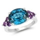 thumbnail image 1 of 6.60 Carat Genuine London Blue Topaz & Amethyst .925 Sterling Silver Ring QJ Model, 1 of 3