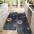 thumbnail image 4 of Kitchen Rugs Sets Of 2,Pioneer Flower Floral Print Pattern Anti Fatigue Kitchen Mat Rugs Non Slip Washable,Decorative Kitchen Floor Mats for Kitchen,Sink,Laundry,17"x47"+17"x47", 4 of 5