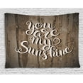 thumbnail image 1 of Quotes Decor Tapestry, Romantic Positive Phrase on Rustic Oak Relationship Life Marriage Enjoy Concept, Wall Hanging for Bedroom Living Room Dorm Decor, 60W X 40L Inches, Brown, by Ambesonne, 1 of 2