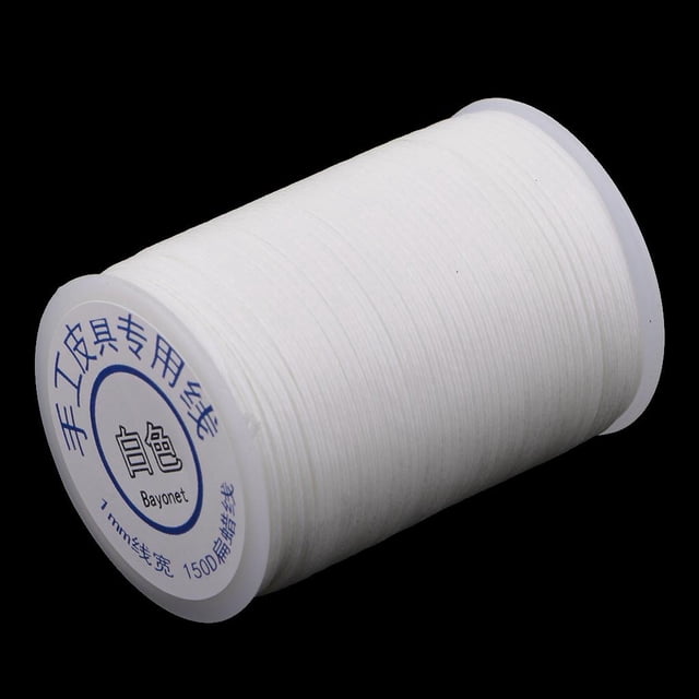Rouleau de Cordon Plat en Polyester 60 m 150d Fil à Coudre Fil à Coudre pour Cuir Couture - Blanc