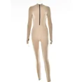 thumbnail image 3 of Mono sexy y elegante con cremallera y cuello redondo de manga larga para mujer, ropa de calle, monos femeninos de otoño 2024, monos deportivos de una pieza para fitness, 3 of 5