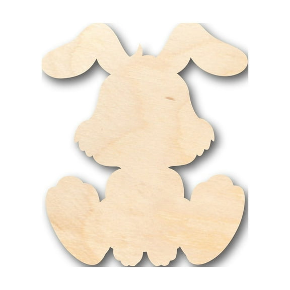 Unfinished Wood Cute Bunny Shape - Craft - up to 46" DIY 6" / 1/2"