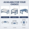thumbnail image 6 of KINGYES 4 Pieces Outdoor Furniture Set, HDPE All Weather Use Conversation Couch Sets,2 Armchairs & 1 Loveseat & 1 Coffee Table for Patio Backyard, Blue Frame with Khaki Cushions, 6 of 10