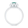 thumbnail image 2 of Rosec Jewels Lab Grown Emerald Flower Engagement Ring (1.7 Carat, AAAA Grade) - Bezel Set Emerald Ring - with Jewelry Box, 10K White Gold, US 3.00, 2 of 8