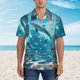 thumbnail image 2 of Fotbe Underwater Dolphin Scene Camisa Hawaiana para Hombre Unisex – Camisa Casual de Verano con Botones de Manga Corta de Algodón y Lino,X-Large, 2 of 7