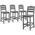 thumbnail image 1 of Costway Outdoor 4pcs HDPE Bar Stool Patio Tall Chair Backrest Footrest All Weather Navy, 1 of 8