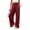 Burgundy, variant on Palazzo Pants for Women Cotton Blend Wide Leg High Waisted Long Lounge Split Hem Pants with Pocket Elastic Waistband Pleated Trousers White