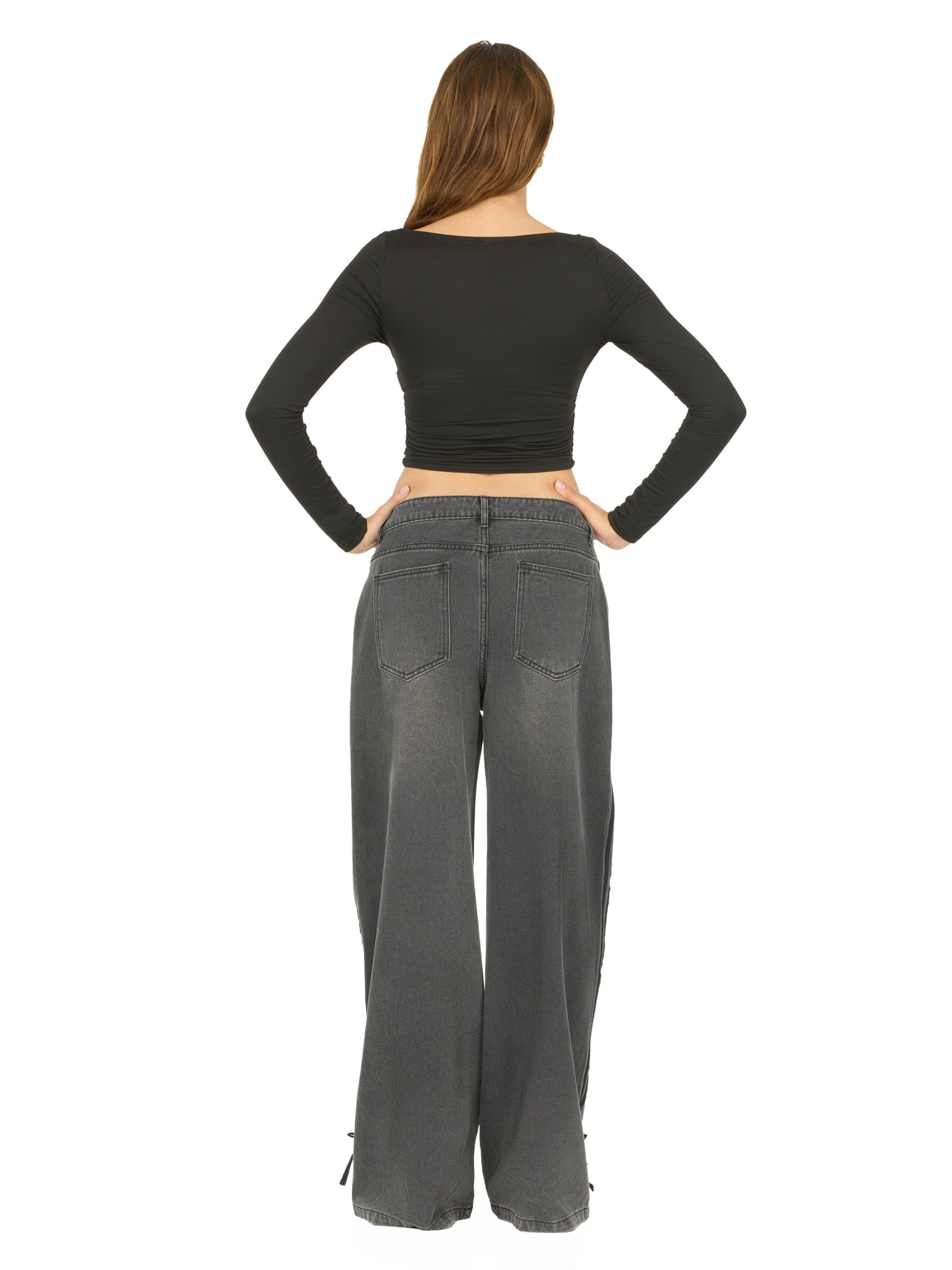 Forever 21 Women's Low Rise Baggy Fit Jeans with Side Stripes and Bow Accents, Sizes 0-14